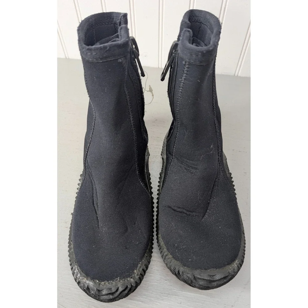 Deep See Scuba Diving Water Neoprene Boots Side Zip Black PO#: 2051 Mens Size 7